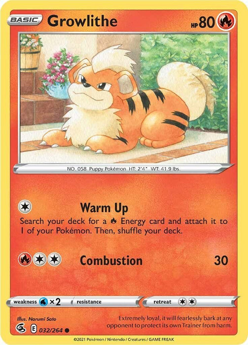 Pokemon Growlithe 032/264 SWSH08: Fusion Strike Normal - EternaCards