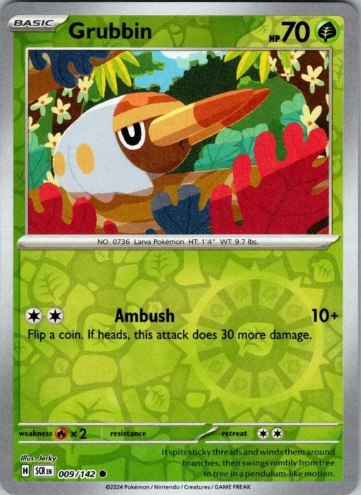 Pokemon Grubbin 009/142 SV07: Stellar Crown Normal - Eterna Cards
