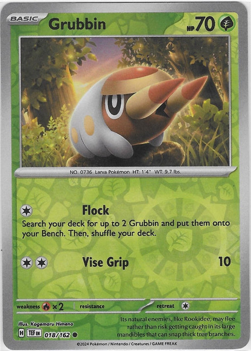 Pokemon Grubbin 018/162 SV05: Temporal Forces Normal - Eterna Cards
