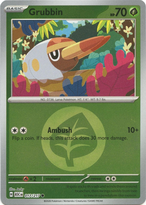 Pokemon Grubbin (Energy Symbol Pattern) 017/217 ME: Ascended Heroes Reverse Holo - Eterna Cards
