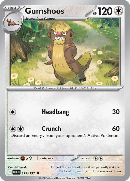 Pokemon Gumshoos 177/197 SV03: Obsidian Flames Normal - EternaCards