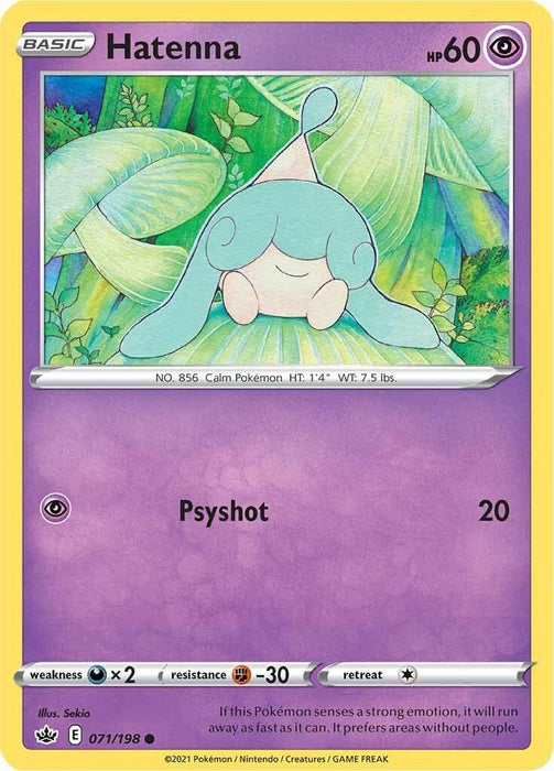 Pokemon Hatenna 071/198 SWSH06: Chilling Reign Reverse Holo - EternaCards