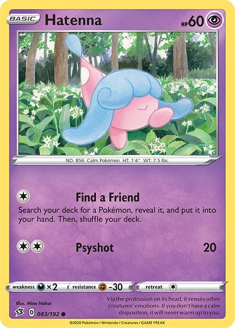 Pokemon Hatenna 083/192 SWSH02: Rebel Clash Normal - Eterna Cards