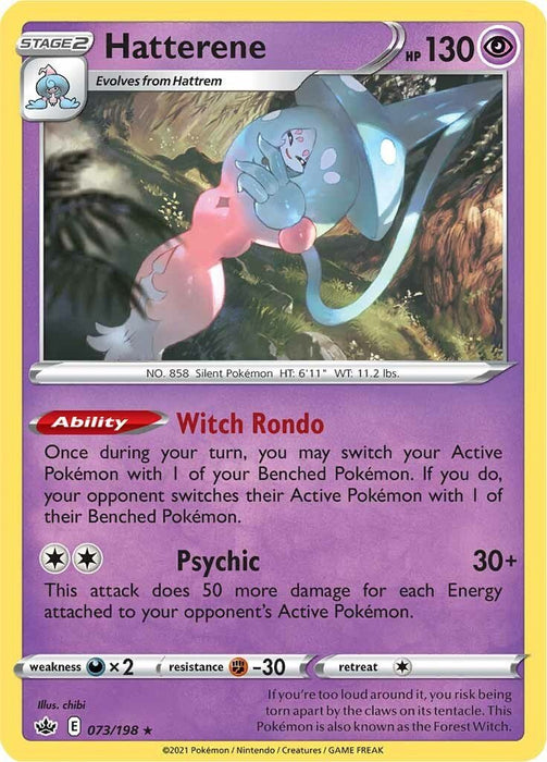 Pokemon Hatterene 073/198 SWSH06: Chilling Reign Holo - EternaCards