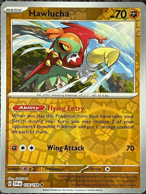 Pokemon Hawlucha 118/198 SV01: Scarlet & Violet Base Set Holo - Eterna Cards
