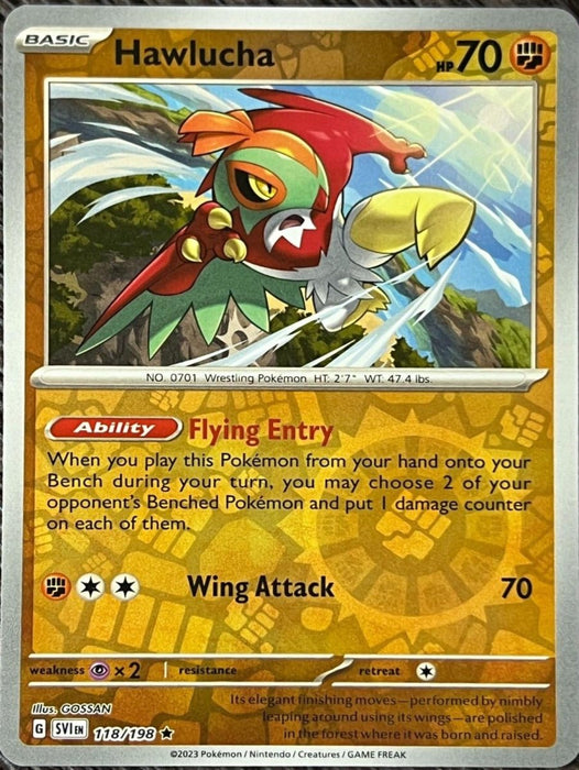 Pokemon Hawlucha 118/198 SV01: Scarlet & Violet Base Set Holo - Eterna Cards