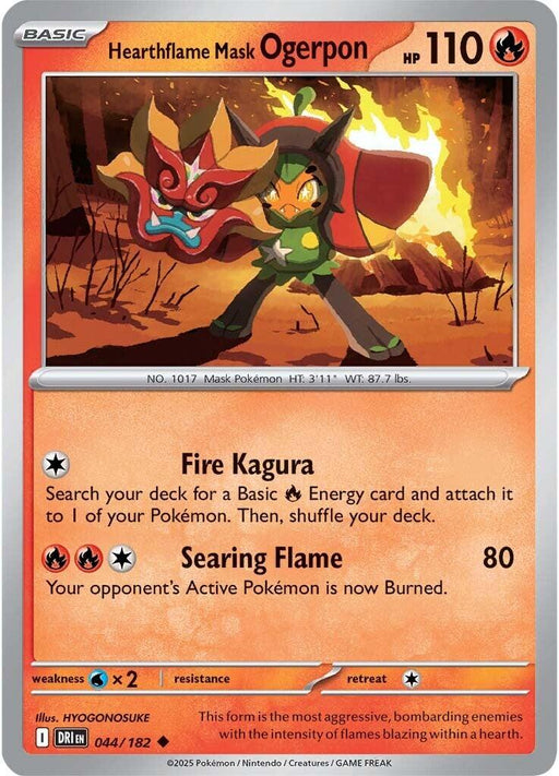 Pokemon Hearthflame Mask Ogerpon 044/182 SV10: Destined Rivals Normal - EternaCards