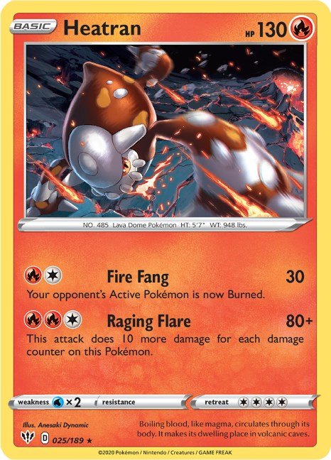 Pokemon Heatran 025/189 SWSH03: Darkness Ablaze Holo - EternaCards