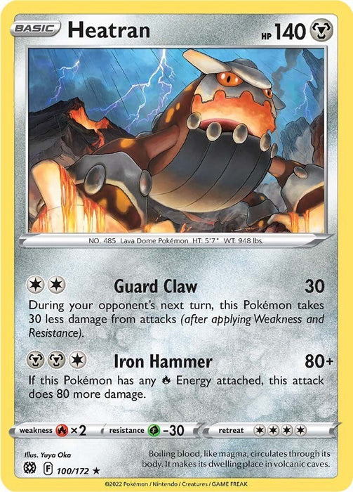 Pokemon Heatran 100/172 SWSH09: Brilliant Stars Normal - Eterna Cards