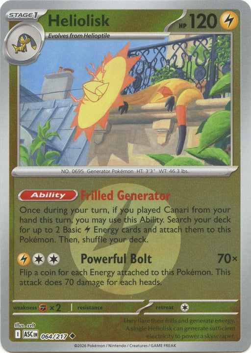 Pokemon Heliolisk - 064/217 (Energy Symbol Pattern) 064/217 ME: Ascended Heroes Reverse Holo - Eterna Cards