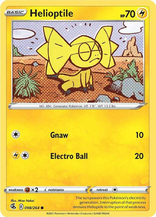 Pokemon Helioptile 098/264 SWSH08: Fusion Strike Normal - Eterna Cards