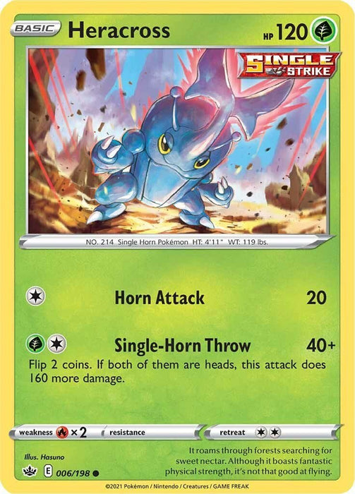 Pokemon Heracross 006/198 SWSH06: Chilling Reign Normal - Eterna Cards