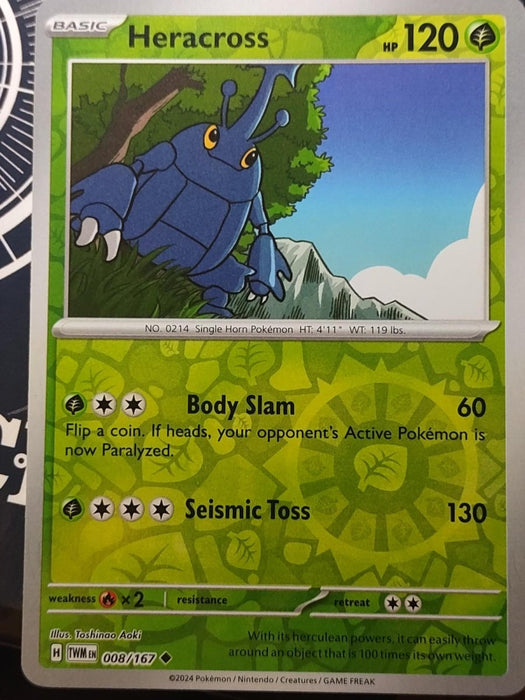 Pokemon Heracross 008/167 SV06: Twilight Masquerade Normal - Eterna Cards