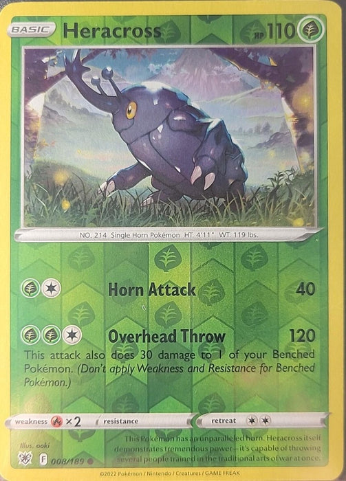 Pokemon Heracross 008/189 SWSH10: Astral Radiance Normal - Eterna Cards