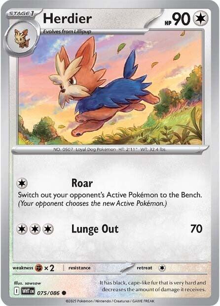 Pokemon Herdier 075/086 SV: White Flare Normal - EternaCards