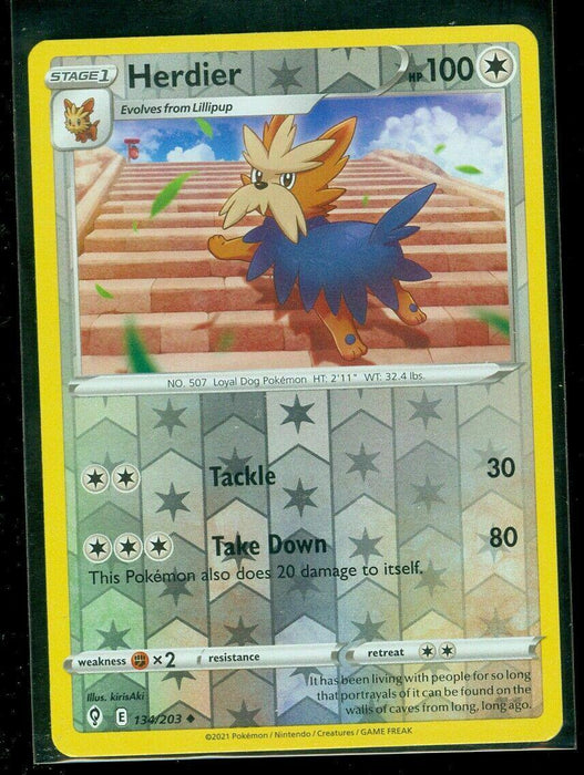 Pokemon Herdier 134/203 SWSH07: Evolving Skies Normal - Eterna Cards