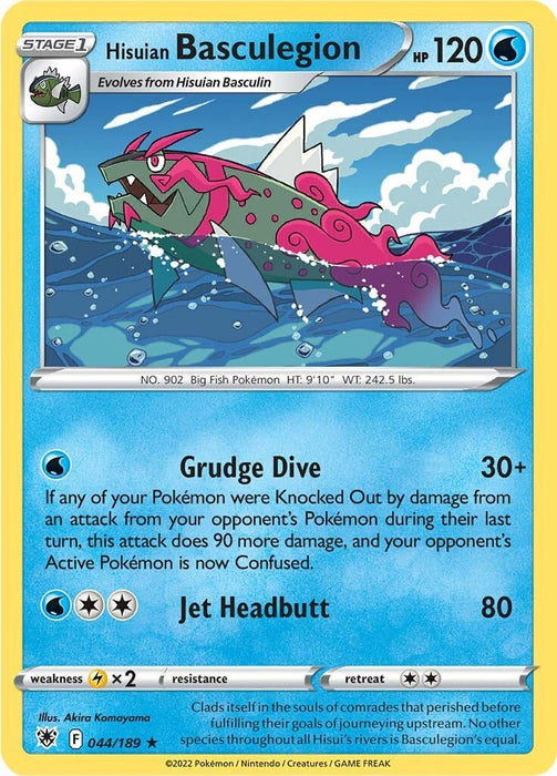 Pokemon Hisuian Basculegion 044/189 SWSH10: Astral Radiance Reverse Holo - EternaCards