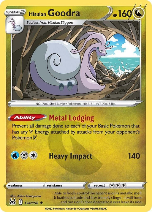 Pokemon Hisuian Goodra 134/196 SWSH11: Lost Origin Reverse Holo - EternaCards