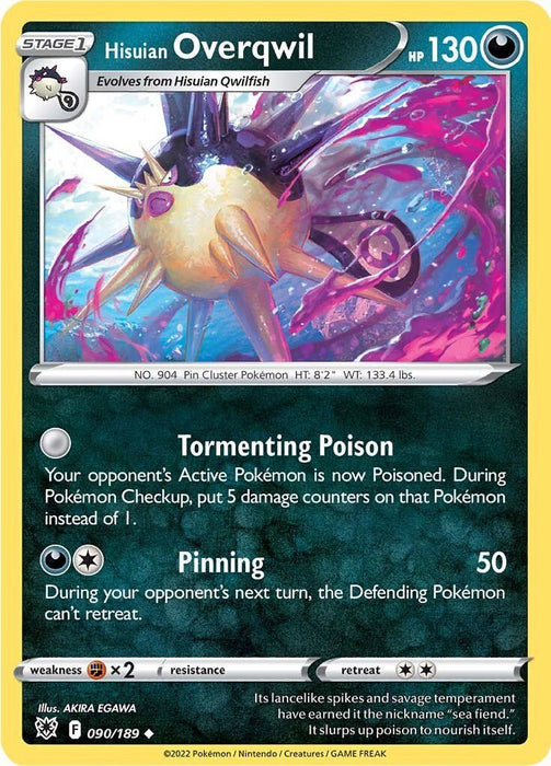 Pokemon Hisuian Overqwil (90) 090/189 SWSH10: Astral Radiance Reverse Holo - EternaCards