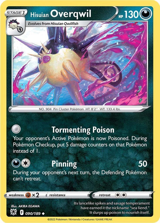Pokemon Hisuian Overqwil (90) 090/189 SWSH10: Astral Radiance Reverse Holo - EternaCards