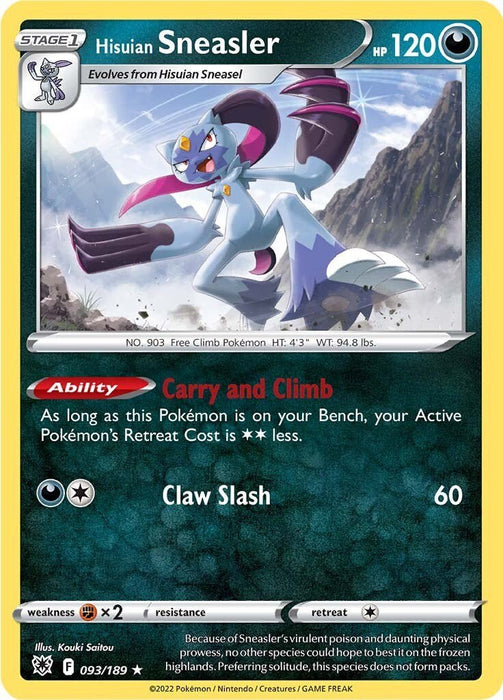 Pokemon Hisuian Sneasler 093/189 SWSH10: Astral Radiance Holo - EternaCards