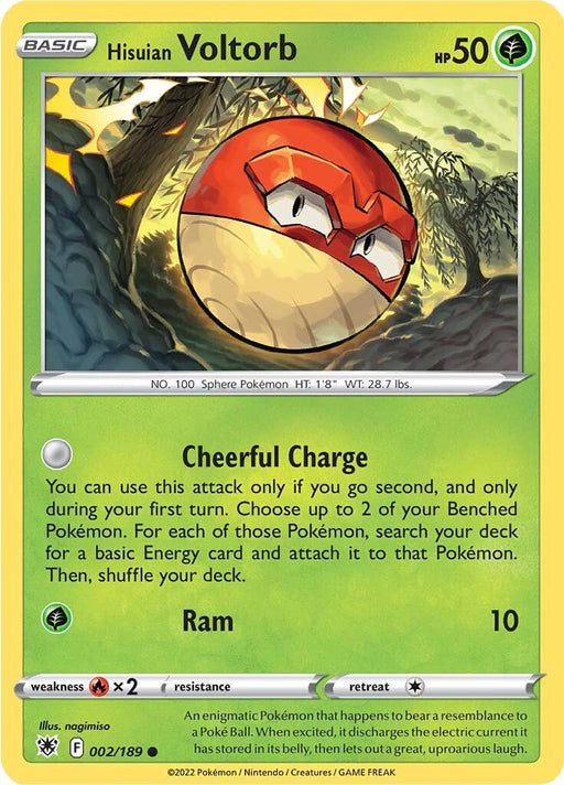 Pokemon Hisuian Voltorb 002/189 SWSH10: Astral Radiance Normal - EternaCards