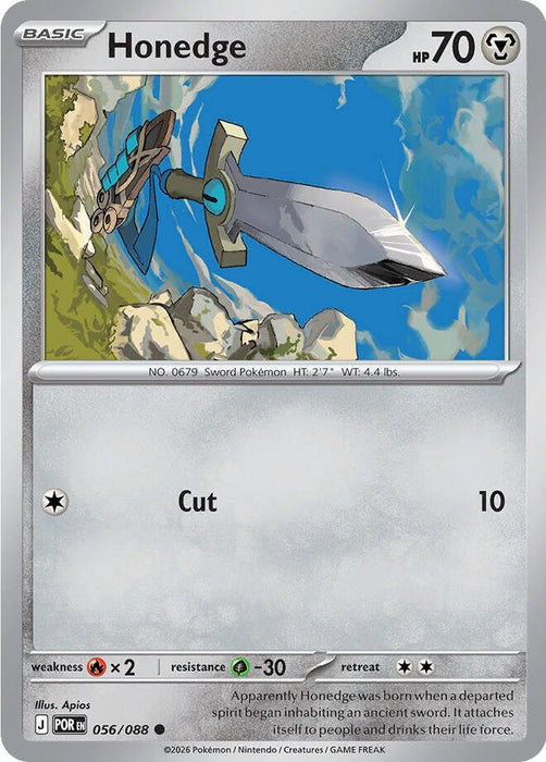 Pokemon Honedge 056/088 ME03: Perfect Order Normal - EternaCards
