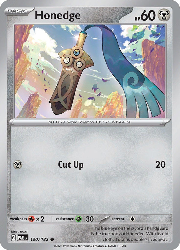Pokemon Honedge - 130/182 SV04: Paradox Rift Normal