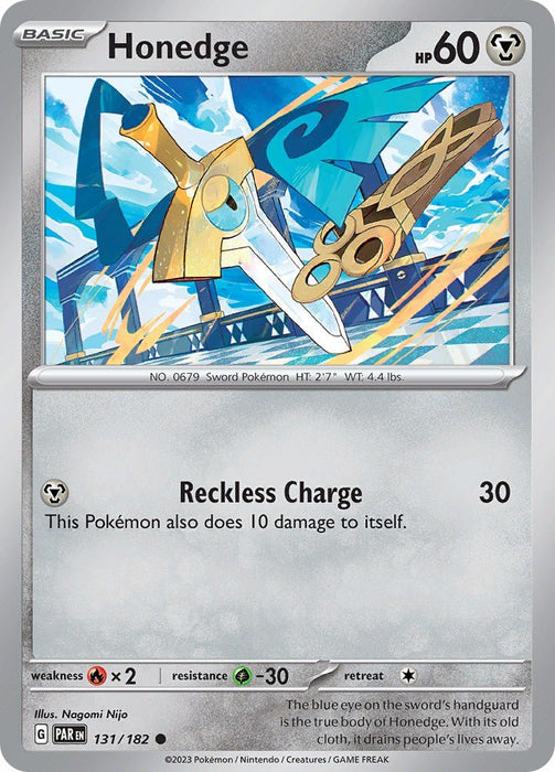 Pokemon Honedge - 131/182 131/182 SV04: Paradox Rift Reverse Holofoil - EternaCards