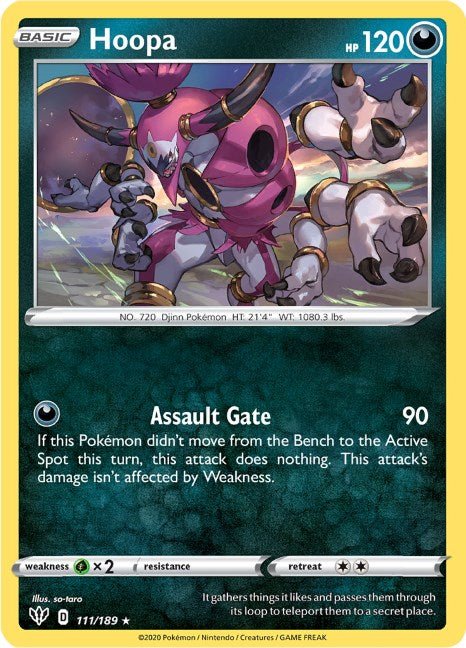 Pokemon Hoopa 111/189 SWSH03: Darkness Ablaze Reverse Holo - EternaCards