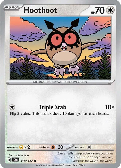 Pokemon Hoothoot 114/142 SV07: Stellar Crown Normal - EternaCards