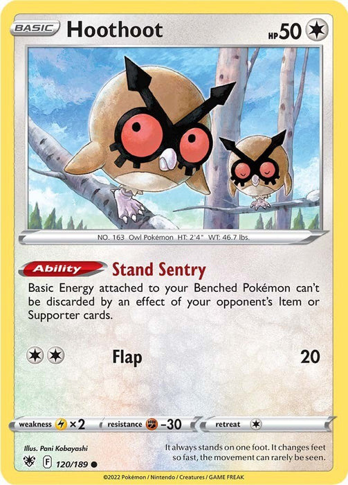 Pokemon Hoothoot 120/189 SWSH10: Astral Radiance Reverse Holo - EternaCards