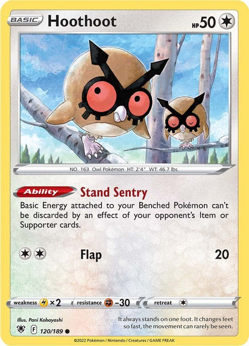 Pokemon Hoothoot 120/189 SWSH10: Astral Radiance Reverse Holo - EternaCards