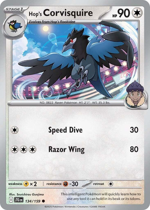 Pokemon Hop's Corvisquire 134/159 SV09: Journey Together Normal - Eterna Cards