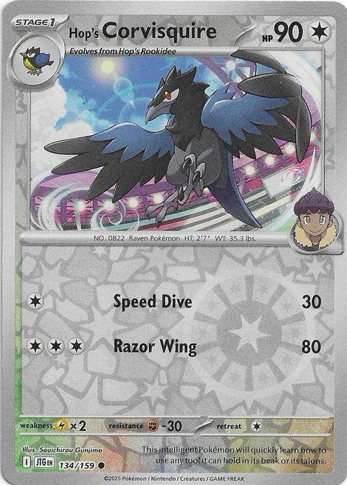 Pokemon Hop's Corvisquire 134/159 SV09: Journey Together Normal - Eterna Cards