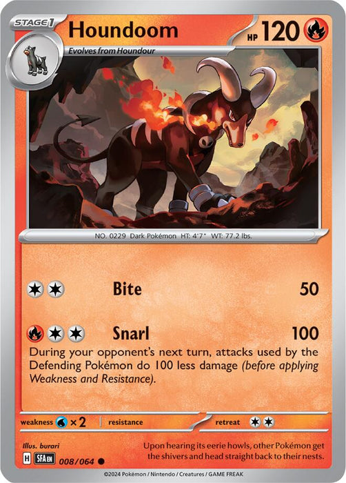 Pokemon Houndoom - 008/064 008/064 SV: Shrouded Fable Reverse Holo - EternaCards