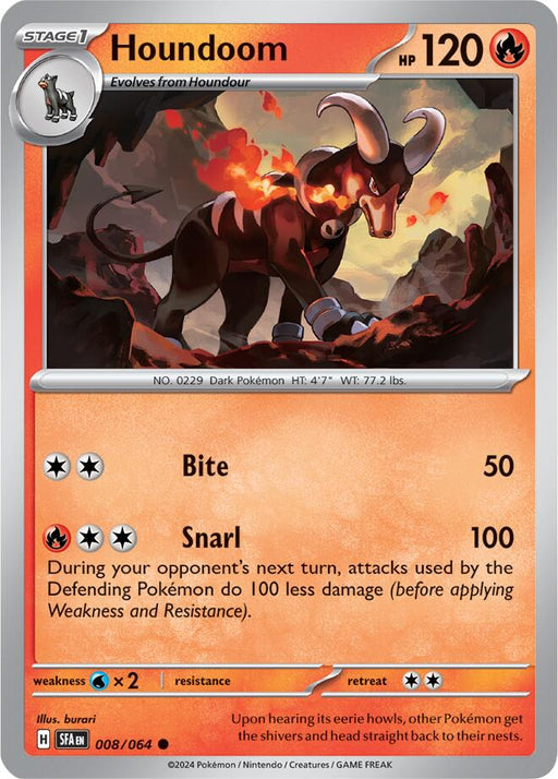 Pokemon Houndoom - 008/064 008/064 SV: Shrouded Fable Reverse Holo - EternaCards