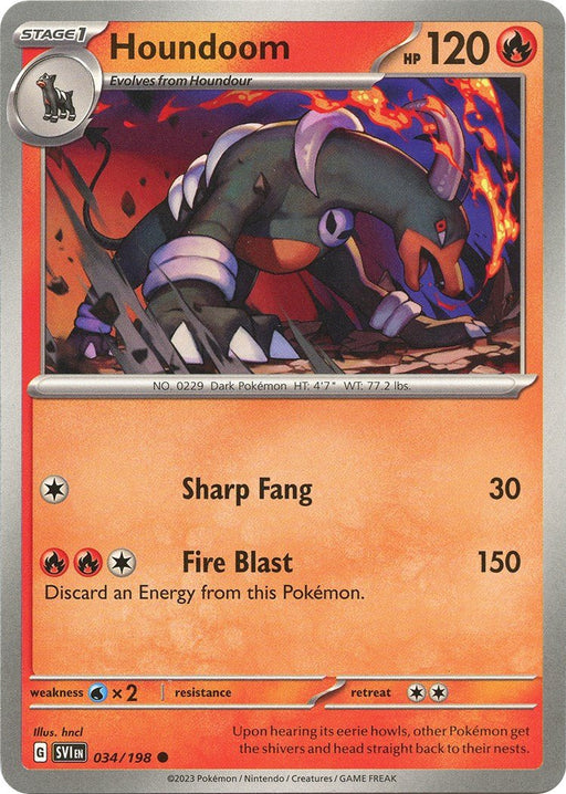 Pokemon Houndoom - 034/198 034/198 SV01: Scarlet & Violet Base Set Normal - EternaCards