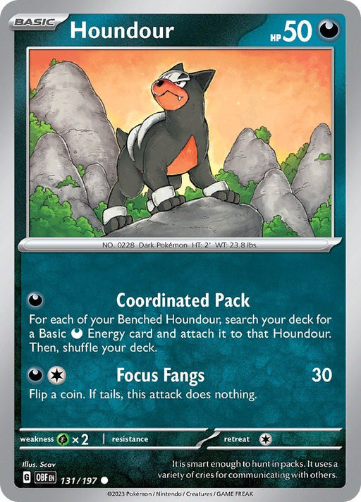Pokemon Houndour - 131/197 SV03: Obsidian Flames Normal - Eterna Cards