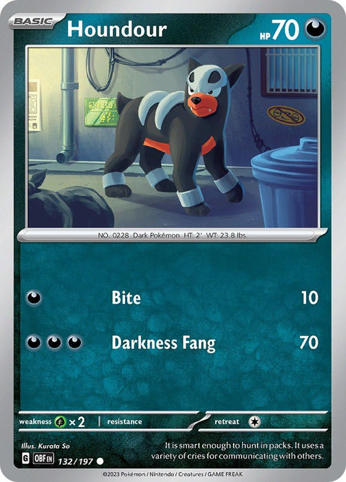 Pokemon Houndour - 132/197 SV03: Obsidian Flames Normal - EternaCards