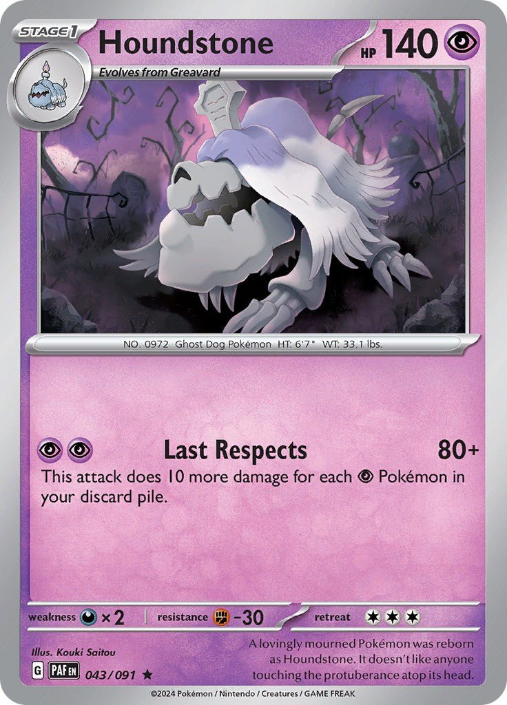 Pokemon Houndstone - 043/091 SV: Paldean Fates Holo