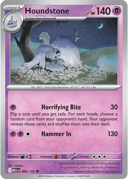 Pokemon Houndstone - 066/132 066/132 ME01: Mega Evolution Reverse Holo - EternaCards