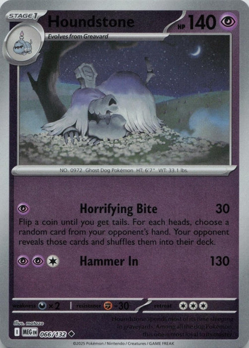 Pokemon Houndstone - 066/132 ME01: Mega Evolution Normal - Eterna Cards