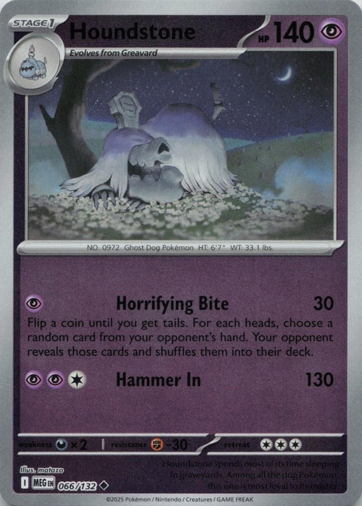 Pokemon Houndstone - 066/132 ME01: Mega Evolution Normal - Eterna Cards