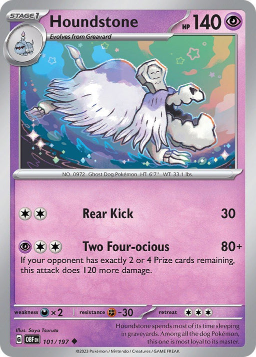 Pokemon Houndstone 101/197 SV03: Obsidian Flames Normal - Eterna Cards