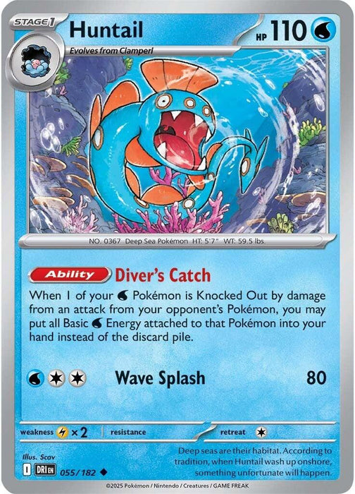 Pokemon Huntail 055/182 SV10: Destined Rivals Reverse Holo - EternaCards