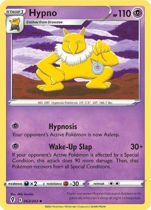 Pokemon Hypno 062/203 SWSH07: Evolving Skies Reverse Holo - EternaCards