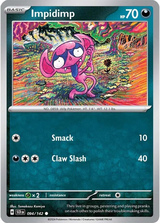 Pokemon Impidimp 094/142 SV07: Stellar Crown Reverse Holo - EternaCards