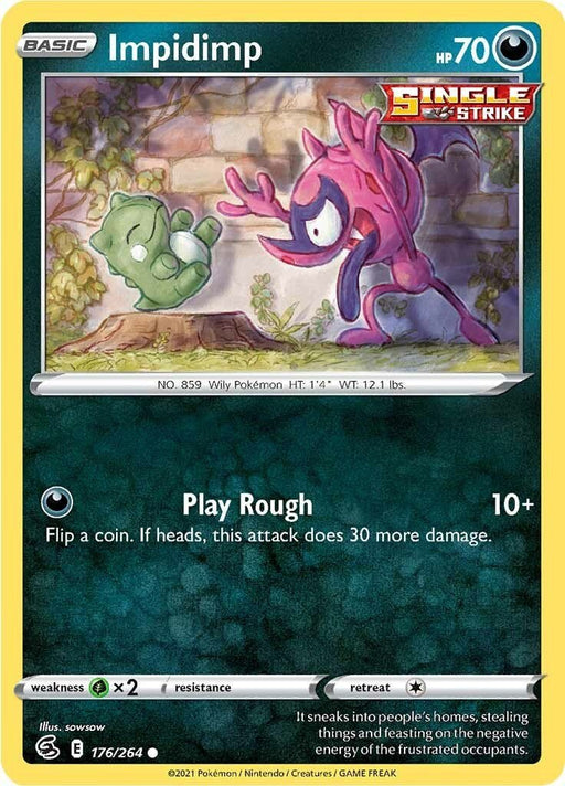 Pokemon Impidimp 176/264 SWSH08: Fusion Strike Normal - Eterna Cards