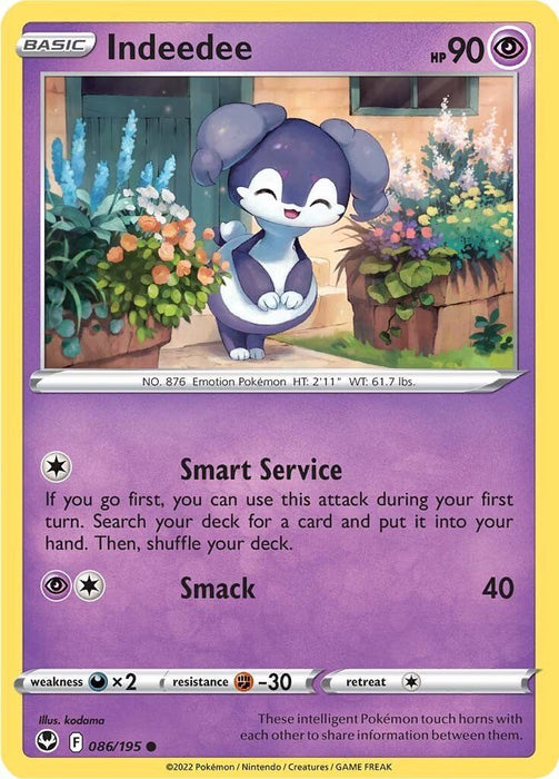 Pokemon Indeedee 086/195 SWSH12: Silver Tempest Reverse Holo - EternaCards